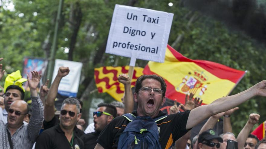 Huelga de taxistas del pasado mayo en Madrid.