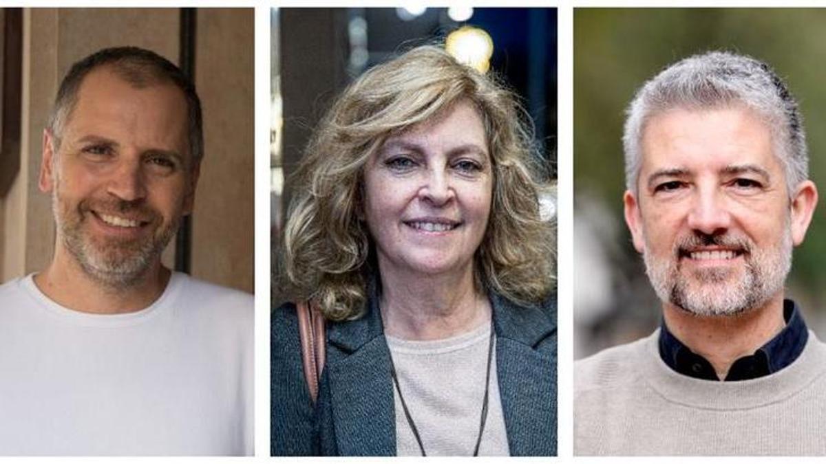 Jordi Santasusagna, Maria Carme Roca i Toni Cruanyes, d'esquerre a dreta