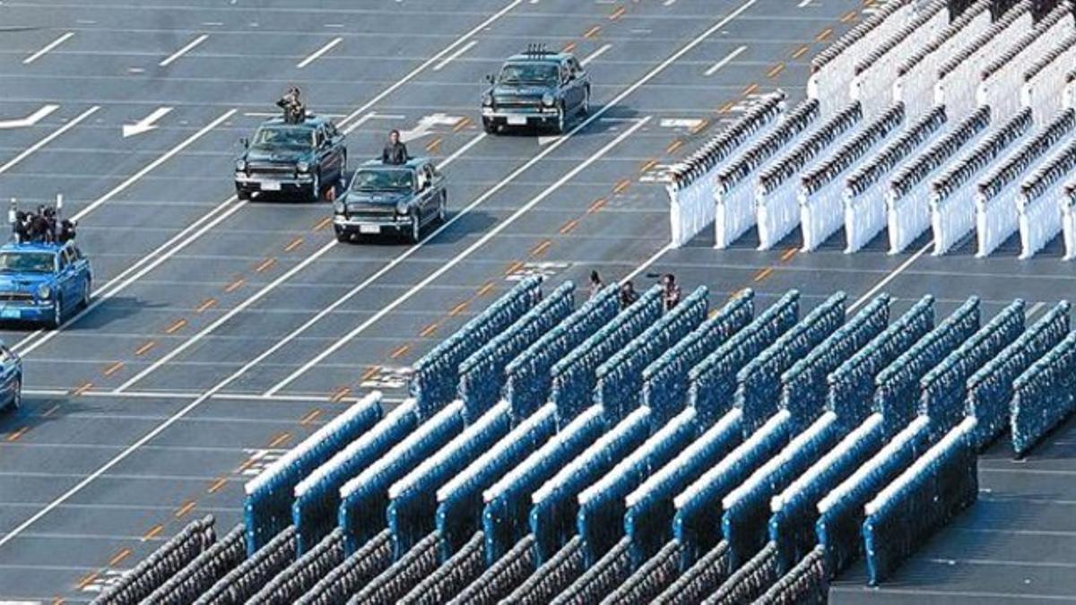 Recientes maniobras militares del Ejército chino en Pekín.