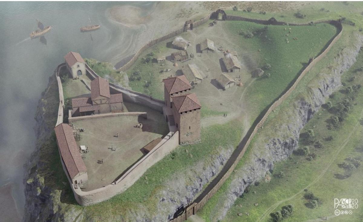 Recreación del castillode Gauzón.