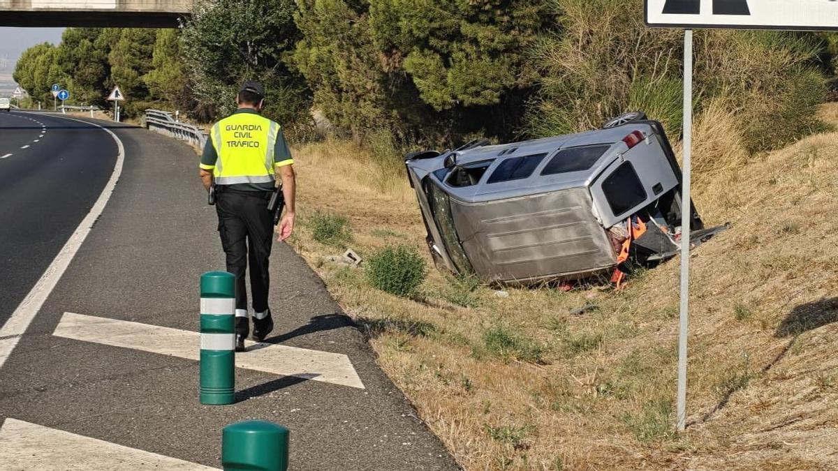 Así ha quedado el vehículo tras el accidente mortal en la A-23