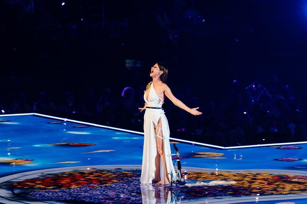 Natalia Barbu, representante de Moldavia, en la 1ª semifinal de Eurovisión