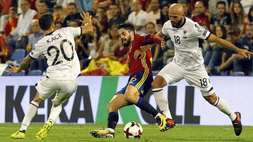 Isco en el partido contra Albania.