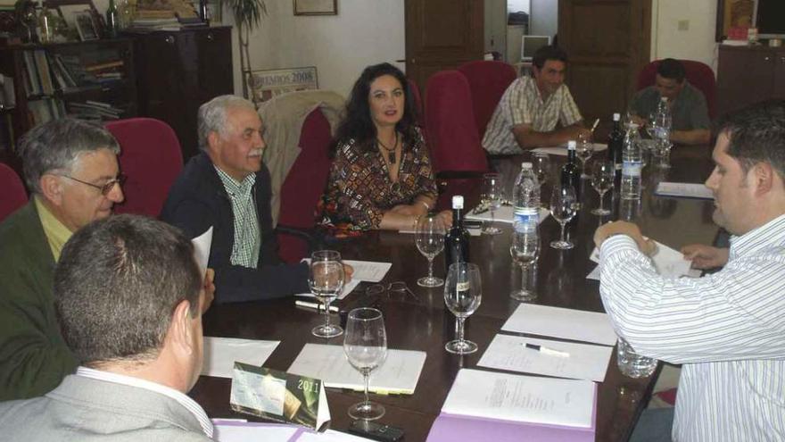 Los vocales del pleno del Consejo Regulador, durante una sesión celebrada en la sede de la DO. Foto