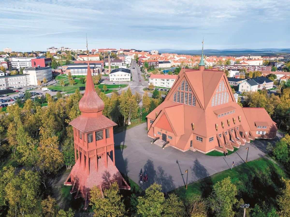 Vista de Kiruna, la ciudad más septentrional de Suecia.