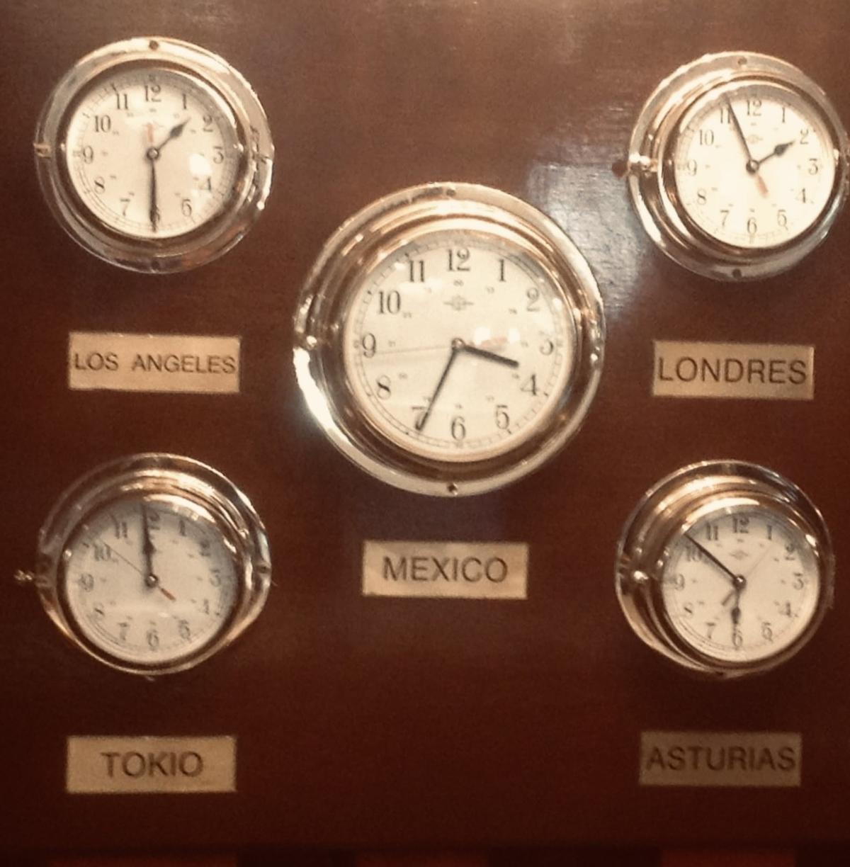 Los cinco relojes del Hotel Imperial.