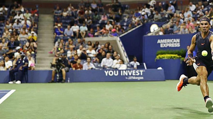 Nadal, en su partido ante Ferrer en 2018 en el US Open.