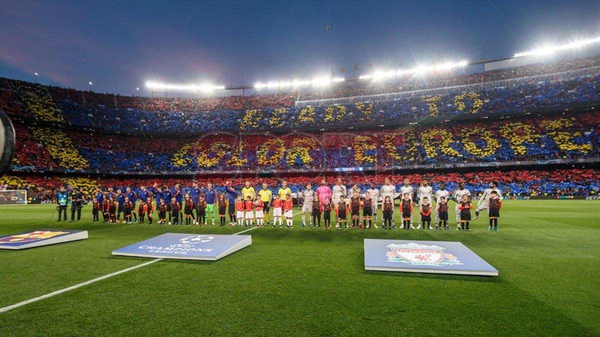El mosaico del FC Barcelona - Liverpool en la ida de semifinales de Liga de campeones.