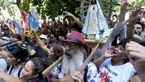 Concentración frente al Ministerio de Capital Humano, este lunes en Buenos Aires.