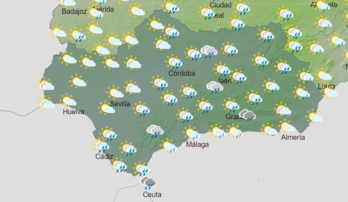 El tiempo en Andalucía este miércoles de 06 a 12.00 horas.
