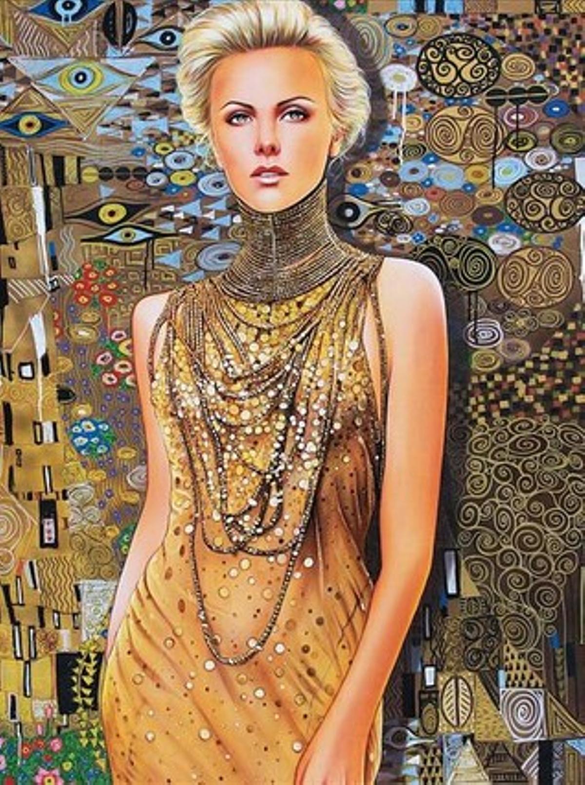 Charlize Theron, vista per l’artista pop Antonio de Felipe. 