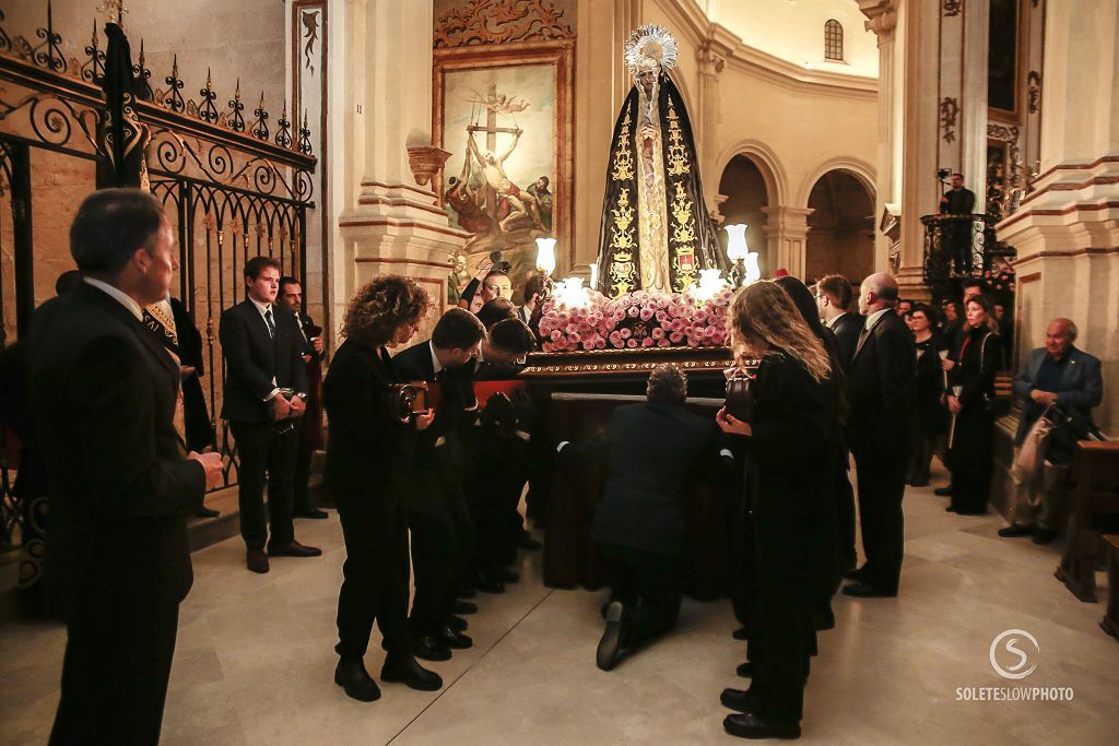 Procesión de la Virgen de la Soledad de la Hermandad de La Curia de Lorca, en imágenes