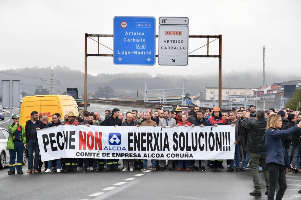 Manifestación de trabajadores de Alcoa en A Coruña