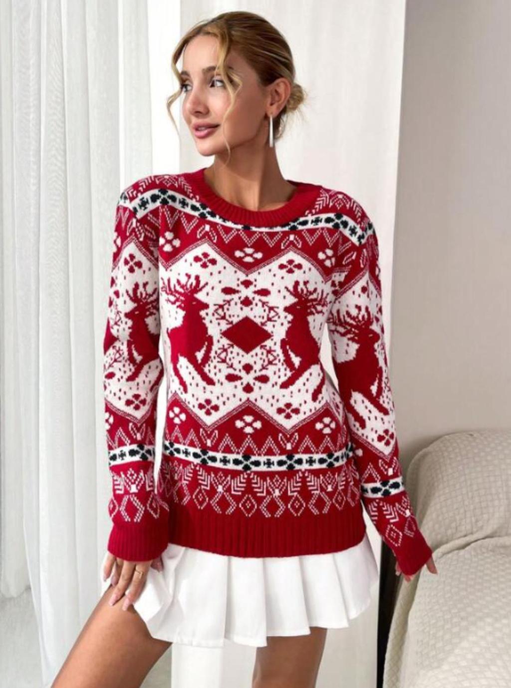 JERSEY NAVIDEÑO ROJO ALCE