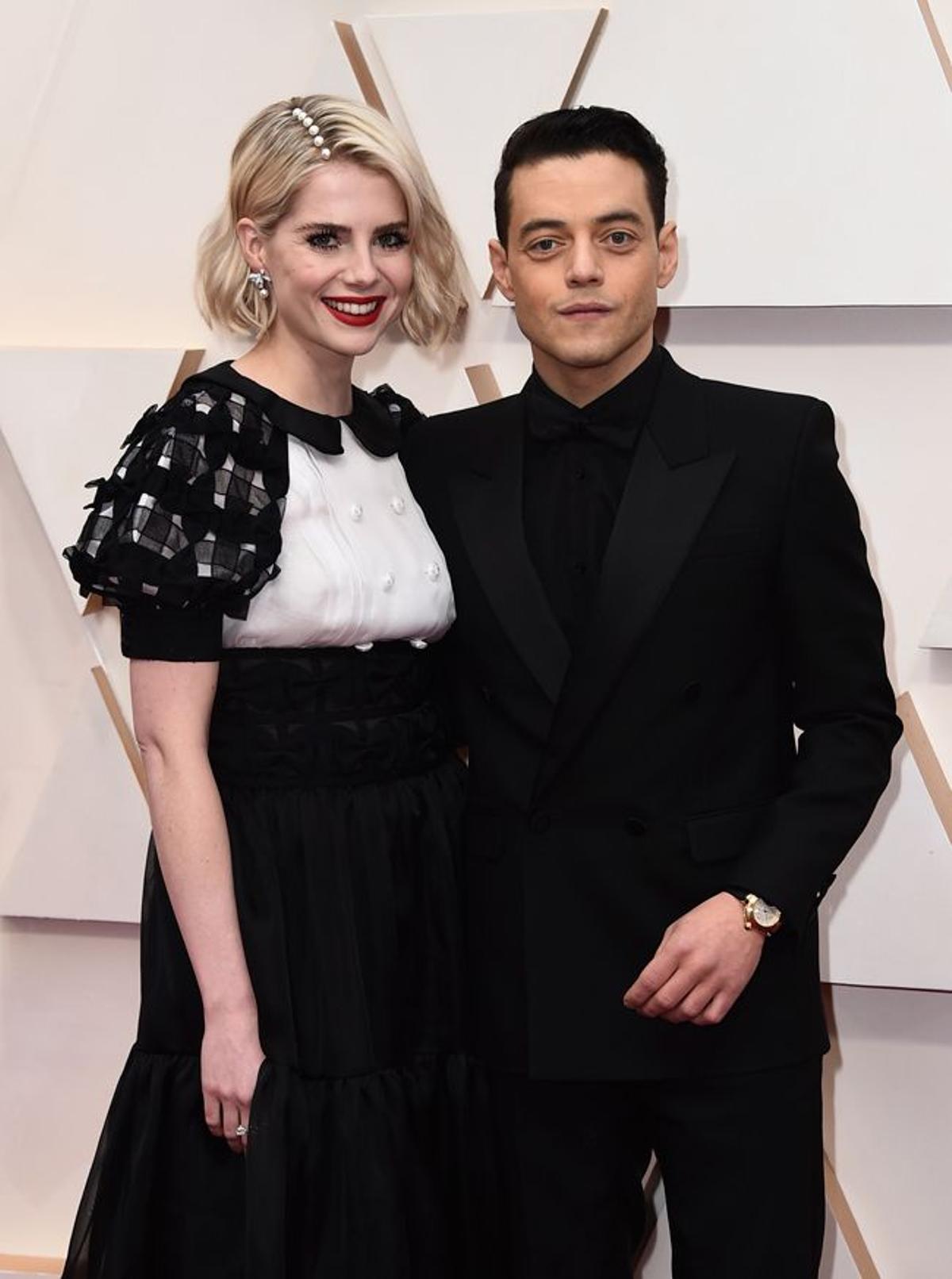 Lucy Boynton y Rami Malek en los Premios Oscar 2020