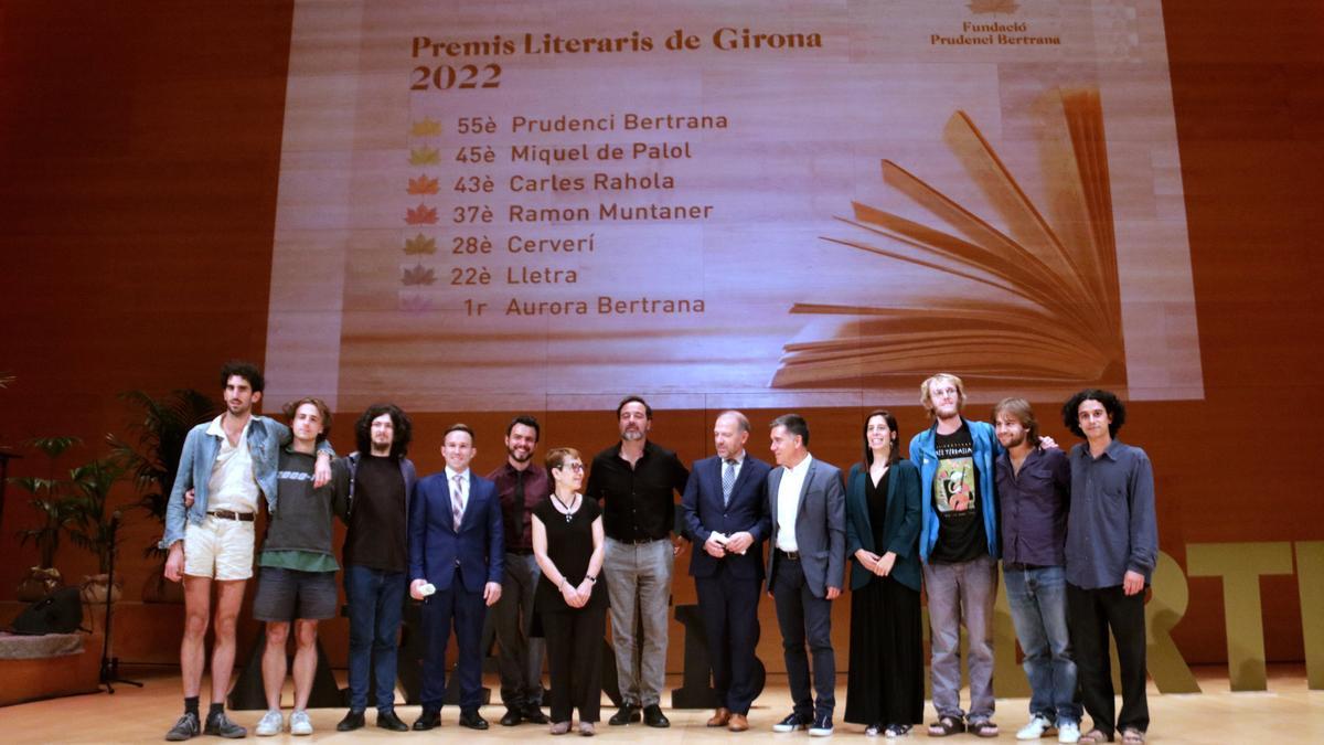 Els guanyadors dels Premis Literaris de Girona, l'any passat.