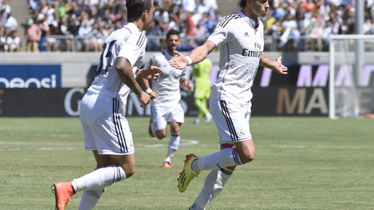 Bale celebra su gol ante el Inter de Milán, este sábado.