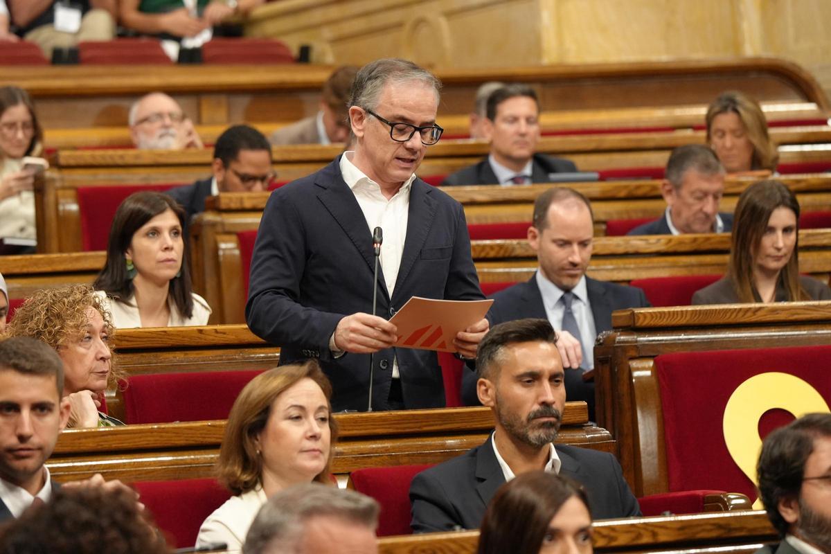 El president d'ERC al Parlament, Josep Maria Jové, a la sessió de control