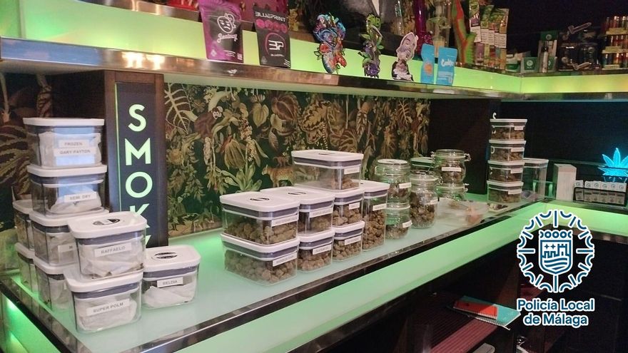 Ocho detenidos y cuatro establecimientos cerrados de asociaciones procannabis en Málaga