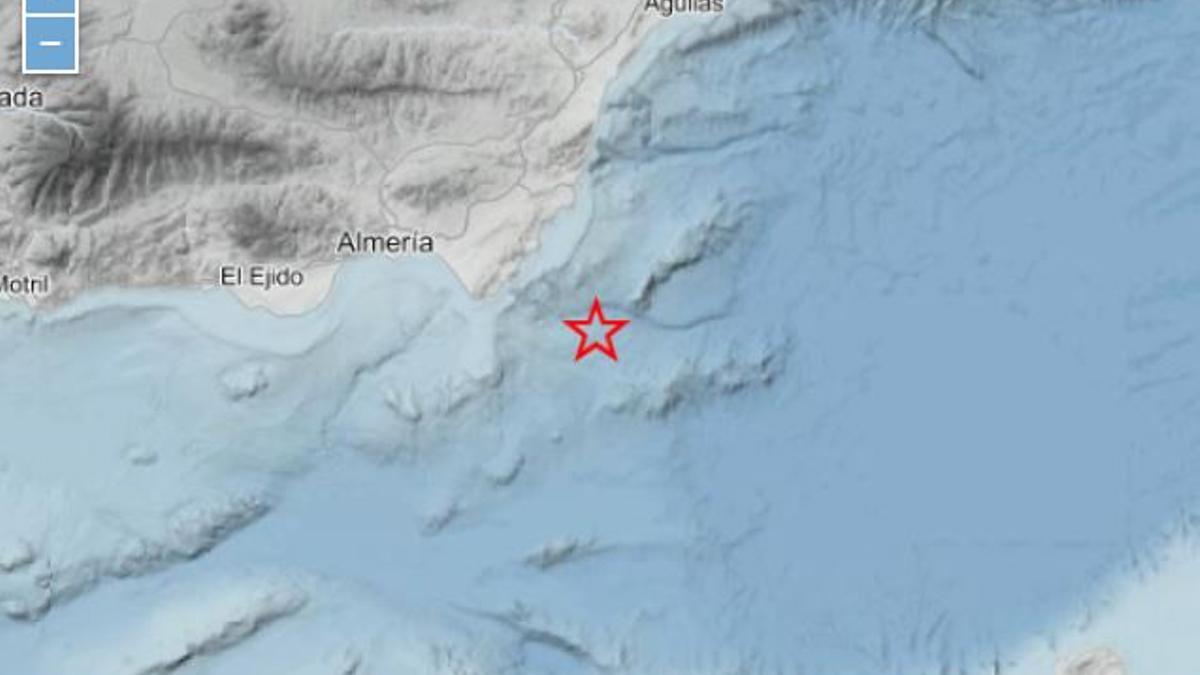 Mapa del terremoto en el Mediterráneo este viernes