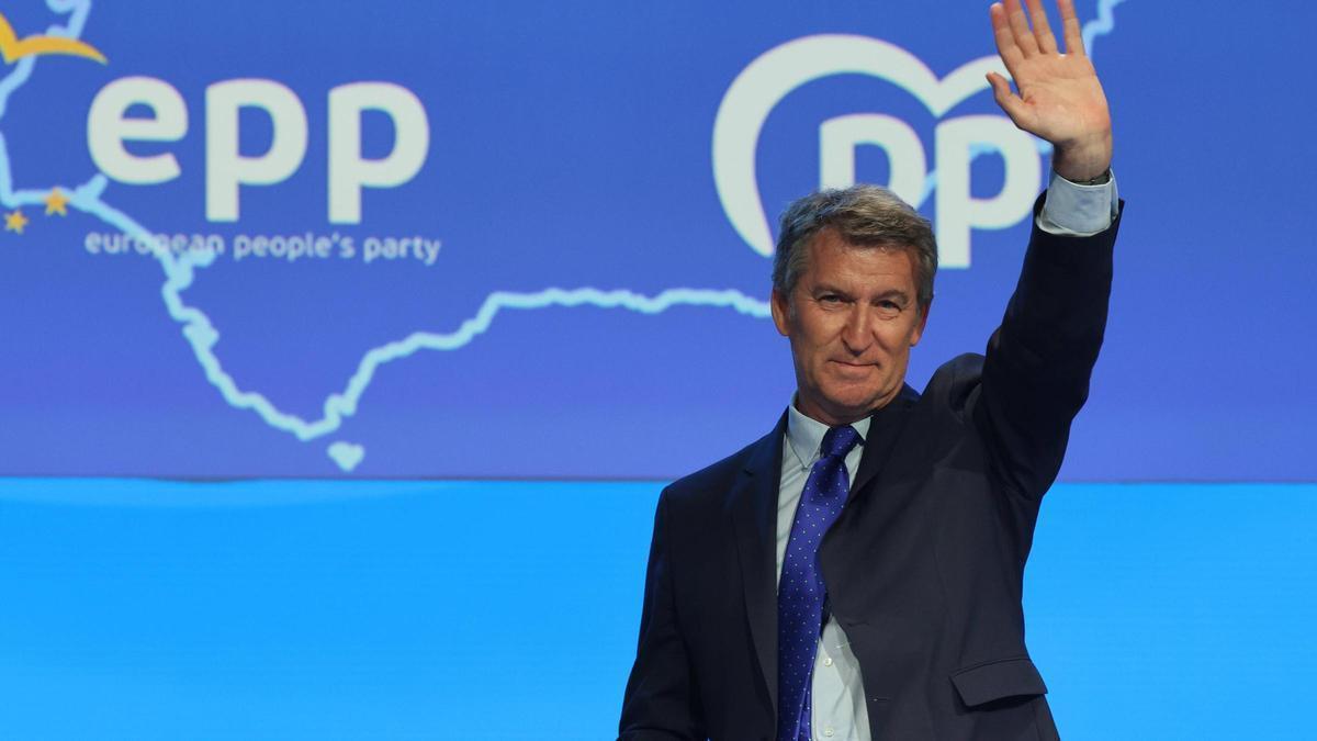 Alberto Núñez Feijóo en una acto de partido.