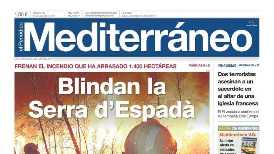 Blindan la Serra d’Espadà, en la portada de Mediterráneo