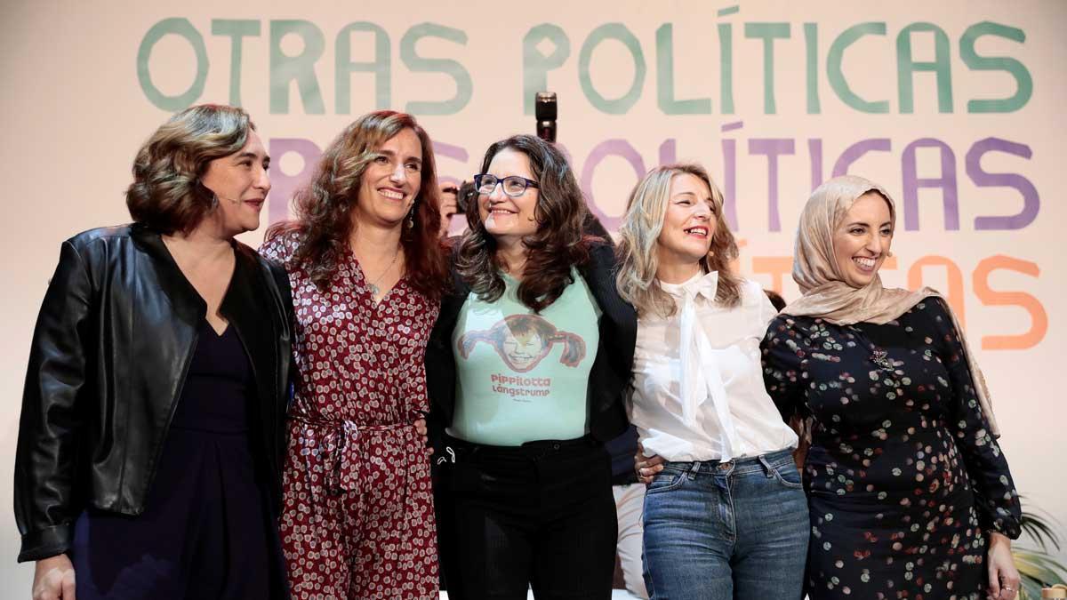 Oltra, Díaz i Colau criden a València a una revolució feminista de la política
