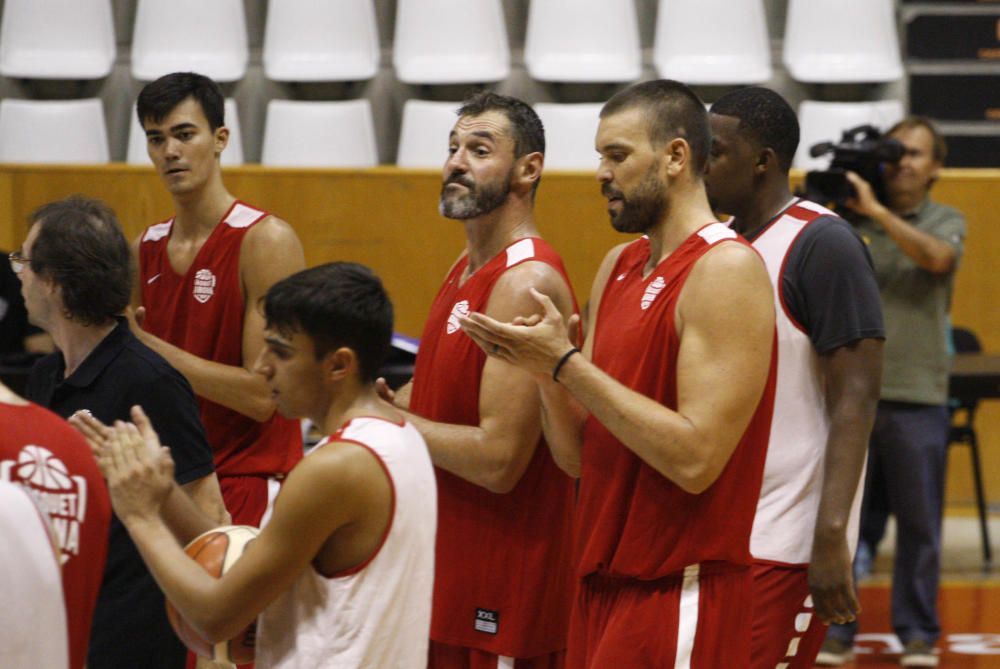 Entrenament del Bàsquet Girona a Fontajau