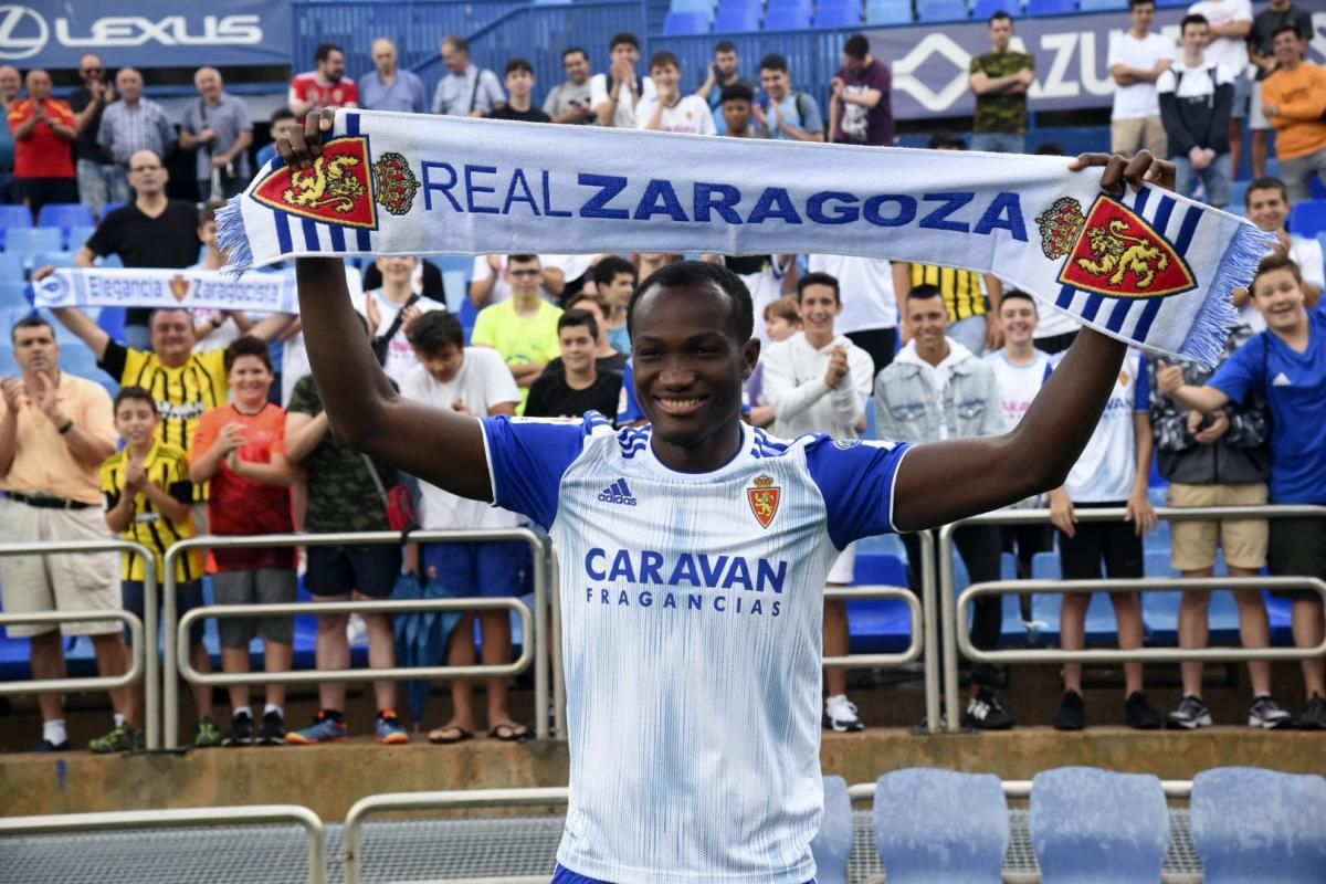 Presentación de Raphael Dwamena, nuevo fichaje del Real Zaragoza