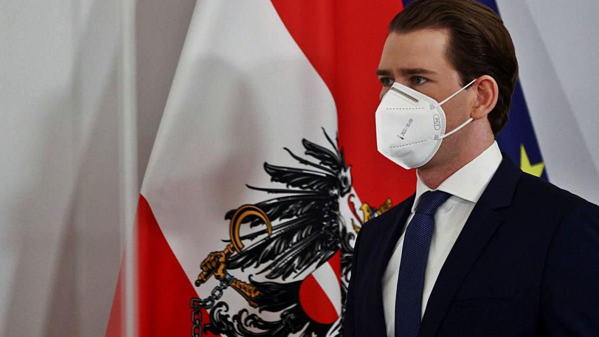 El primer ministre austríac, Sebastian Kurz, ahir, en una compareixença a Viena