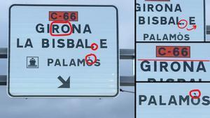 Errores gráficos y ortográficos en carteles de señalización de carreteras catalanas