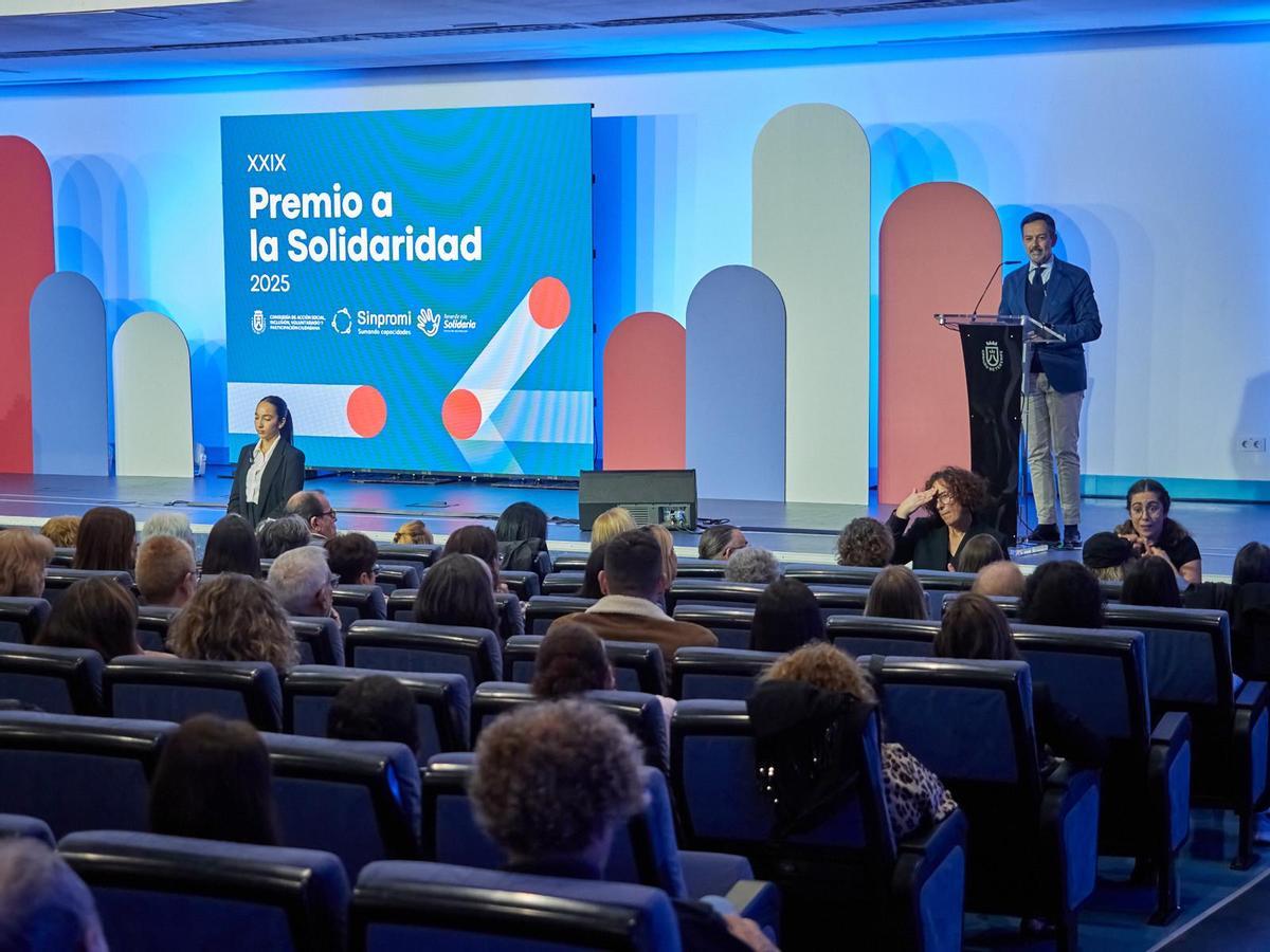 Lope Afonso, durante la entrega de los Premios a la Solidaridad 2025, el pasado martes