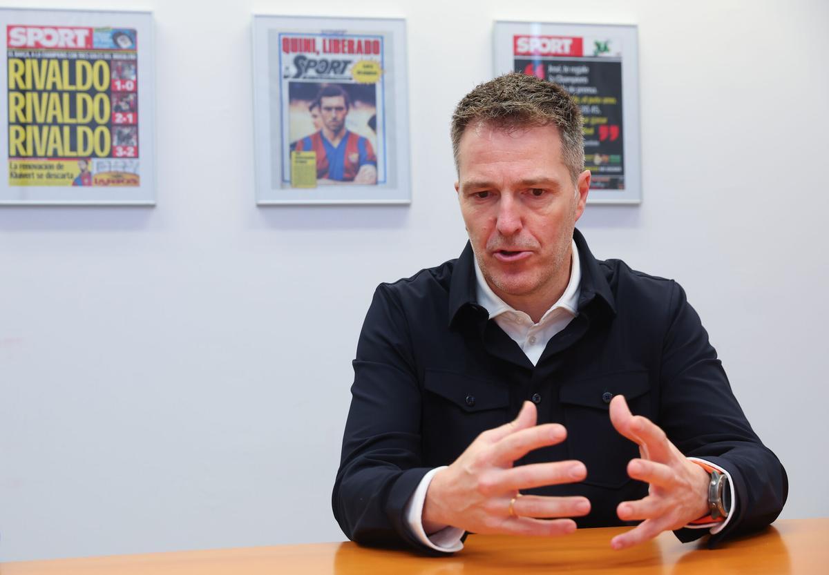 Bernd Reichart, el CEO de la Superliga en 2022, en una visita al diario Sport.