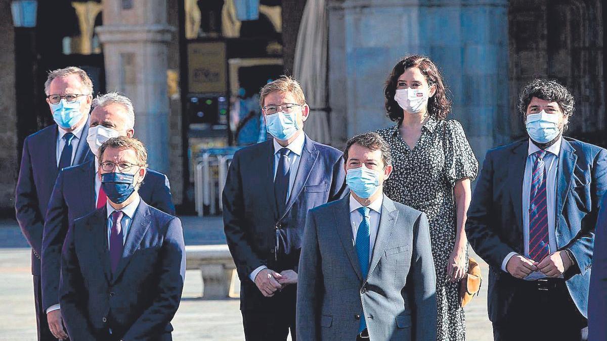 Líderes autonómicos en la celebración de la XXIV Conferencia de Presidentes en Salamanca, en julio de 2021.