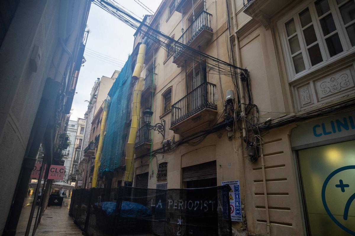 Valencia. VLC. Obras en el edificio de la calle en Sala número 7 y 9 (una transversal a la Paz) donde la cadena MYR Hoteles prepara la apertura de un hotel