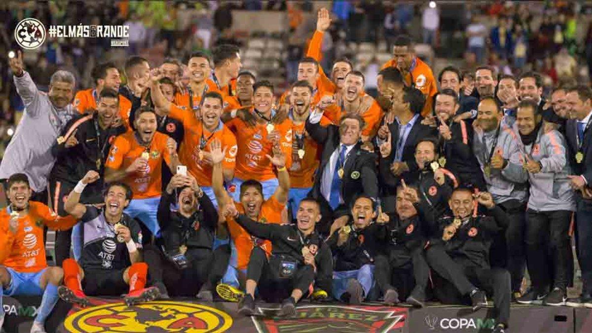 El Club América celebra su título de Copa Mx