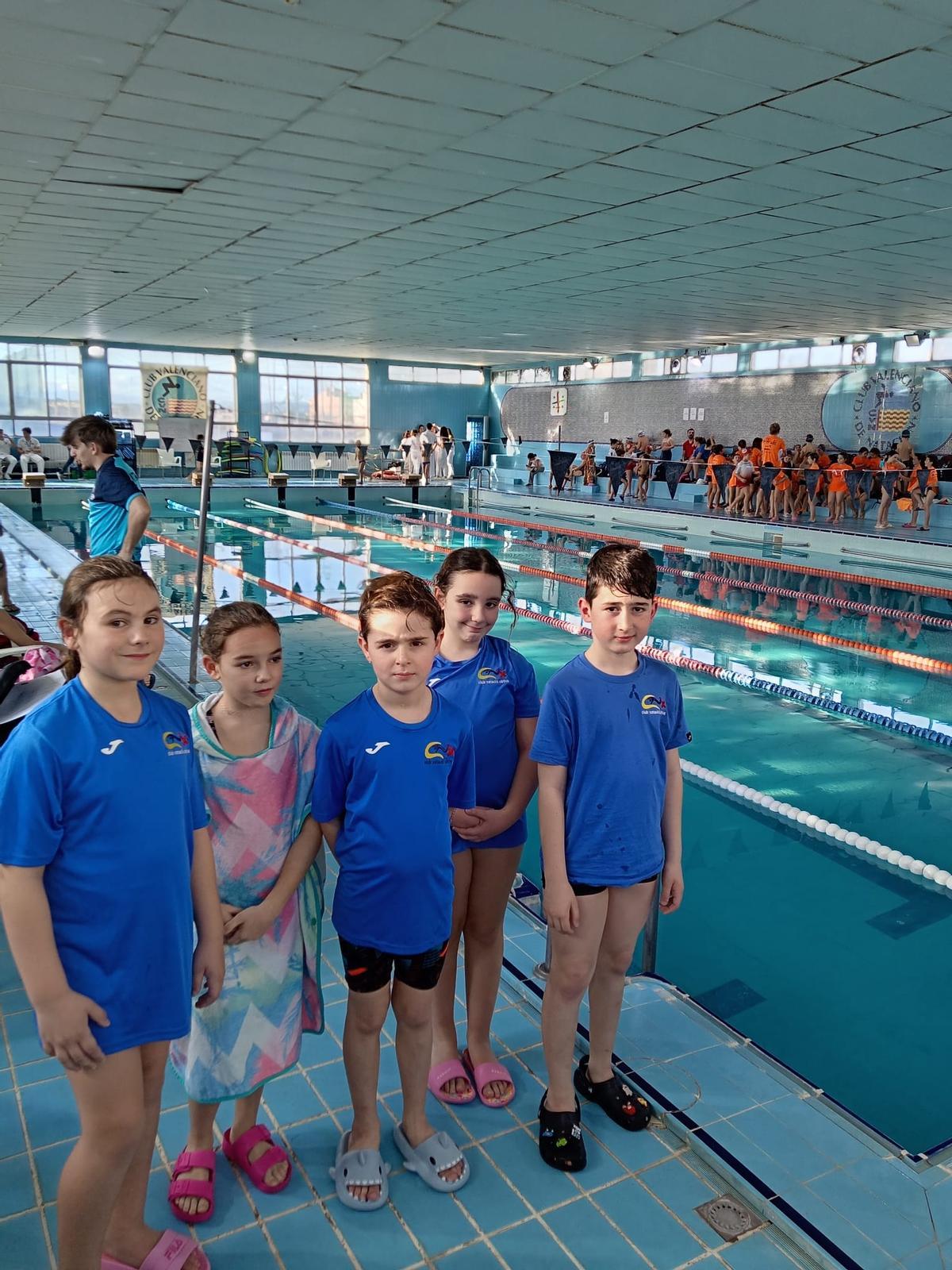 Nadadores del CN Xàtiva en la jornada de la Liga PreBenjamines.