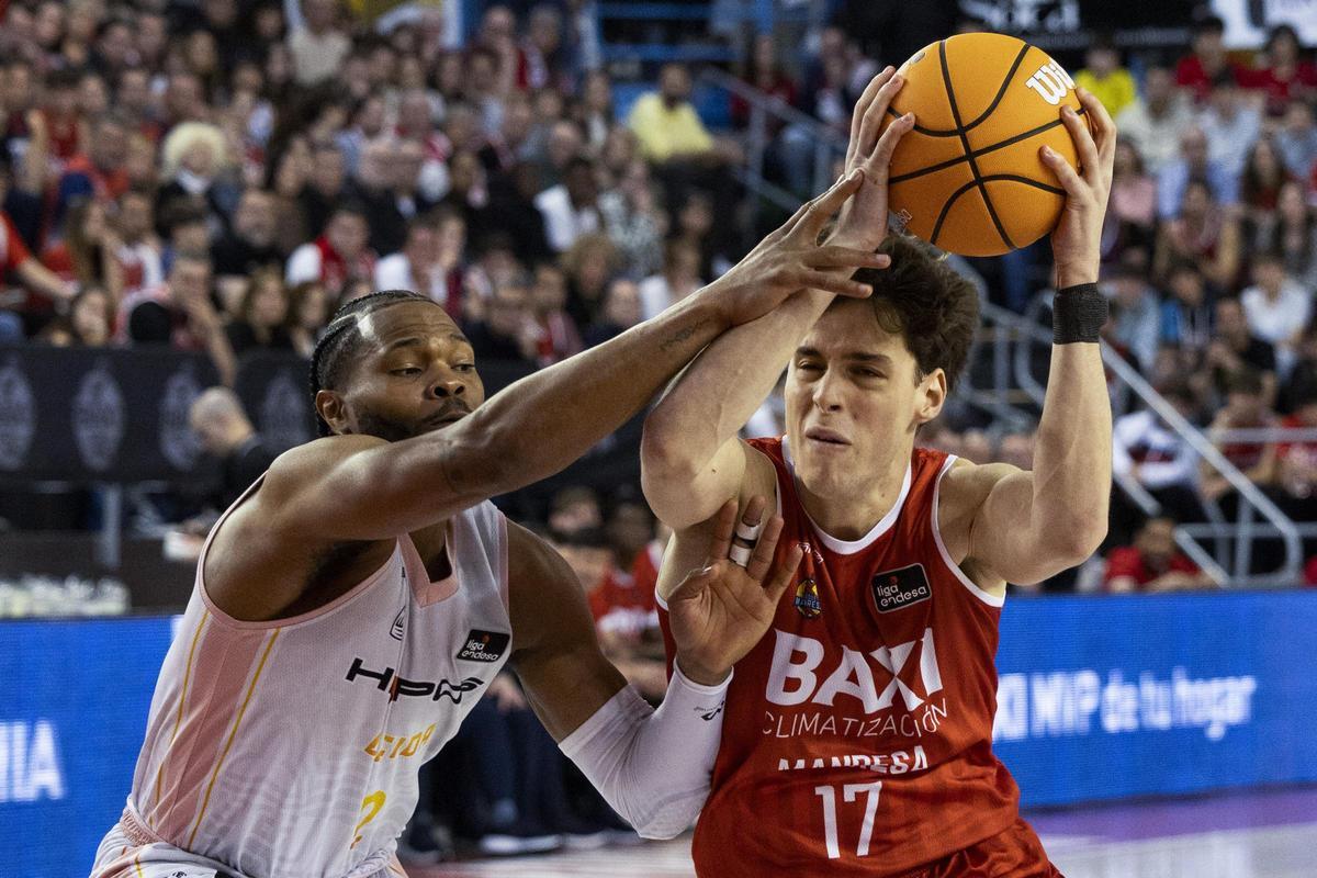 BAI Manresa y Hiopos Lleida disputaron un encuentro de máxima intensidad en el Nou Congost