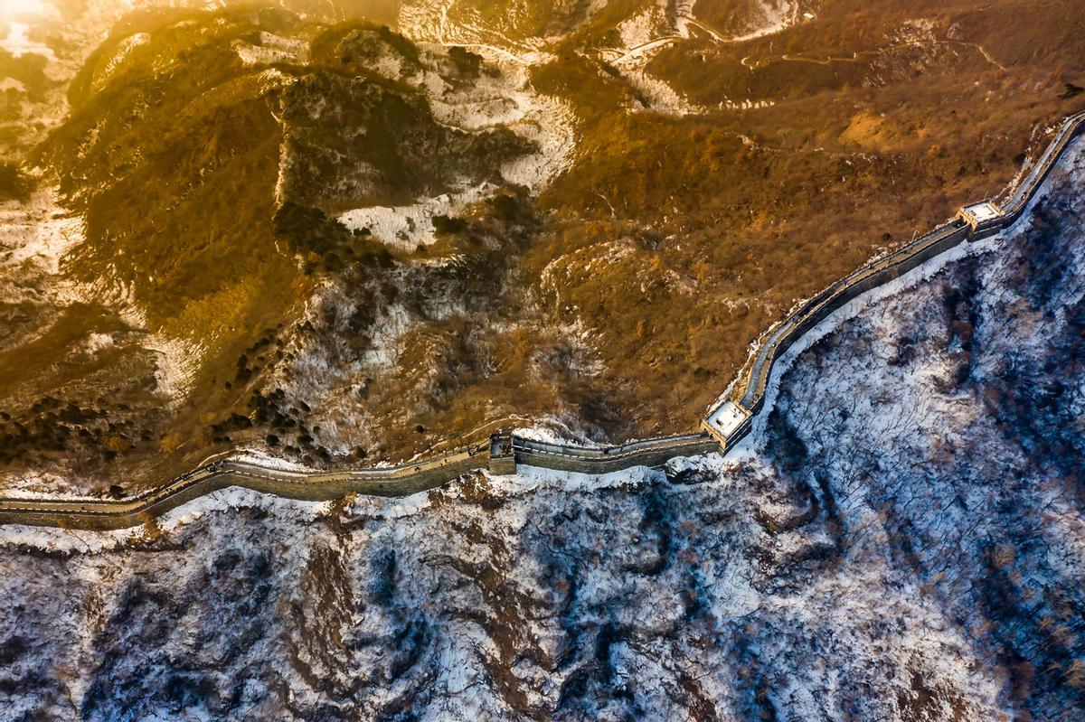 Vista superior aérea de la Gran muralla China