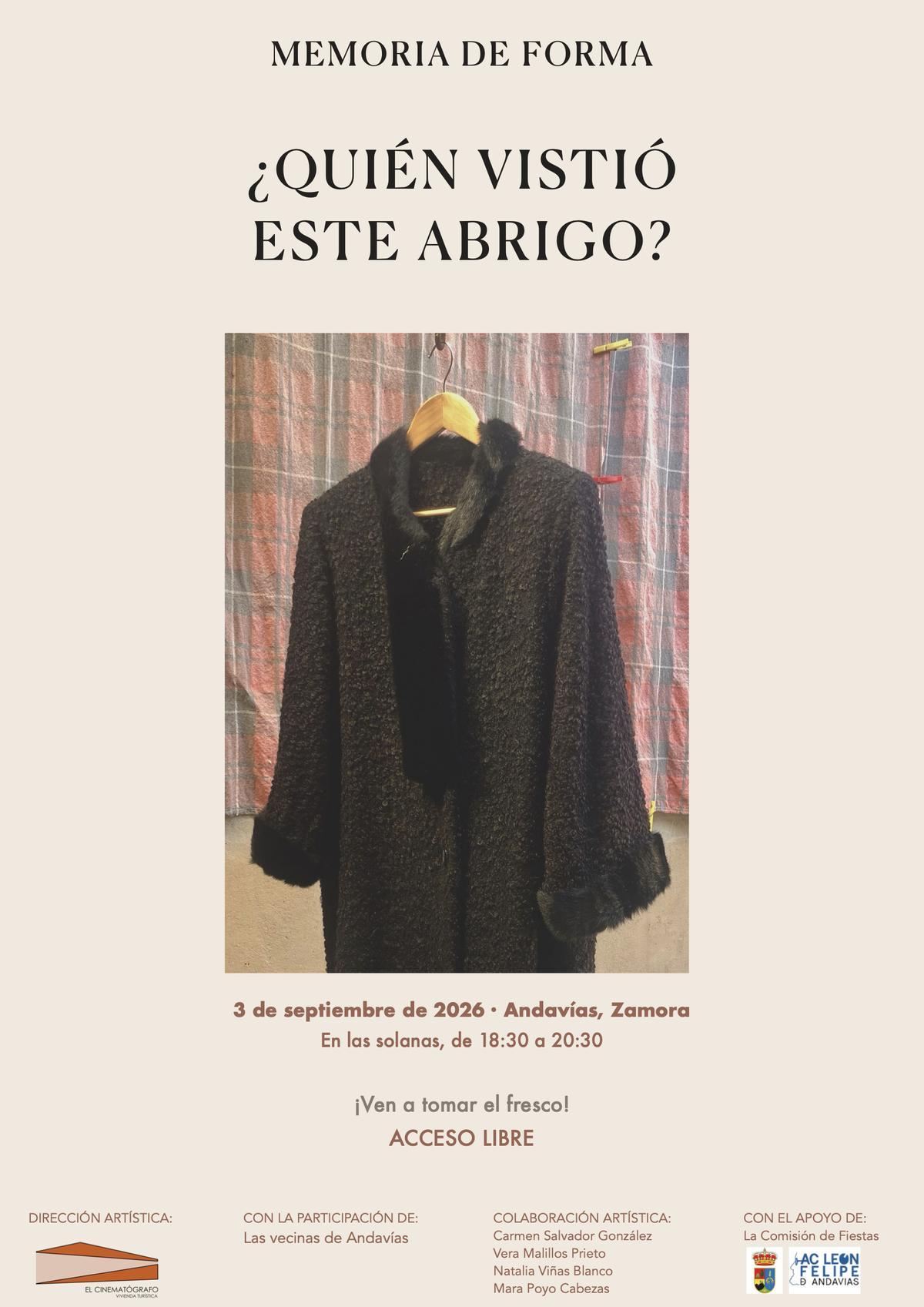Cartel promocional de la intervención artística que se celebrará en Andavías.
