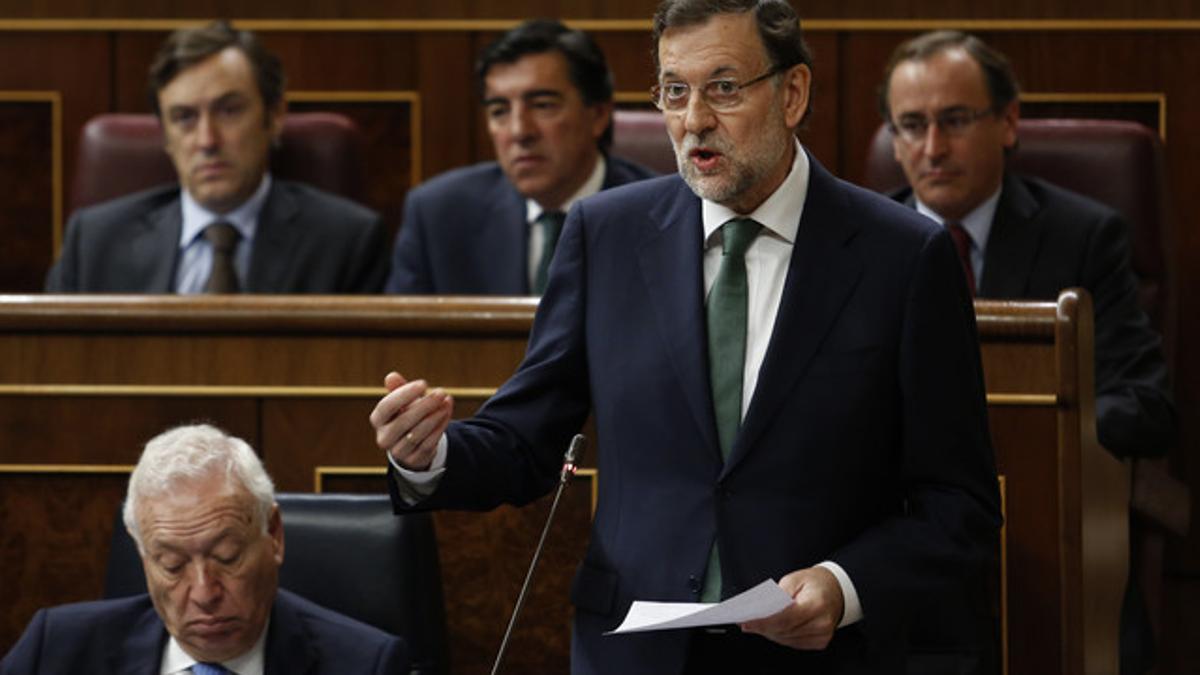 Mariano Rajoy, este miércoles en el Congreso, durante la sesión de control al Gobierno.