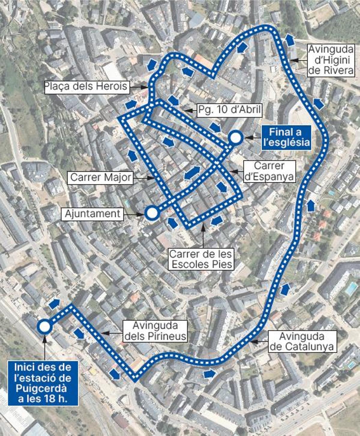 Recorregut de la cavalcada de Reis de Puigcerdà