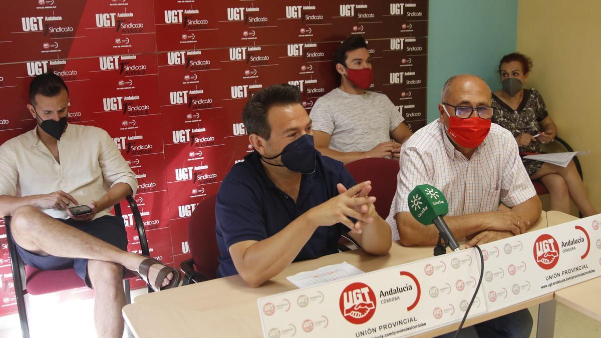 Un momento de la reunión de balance esta mañana en la sede de UGT