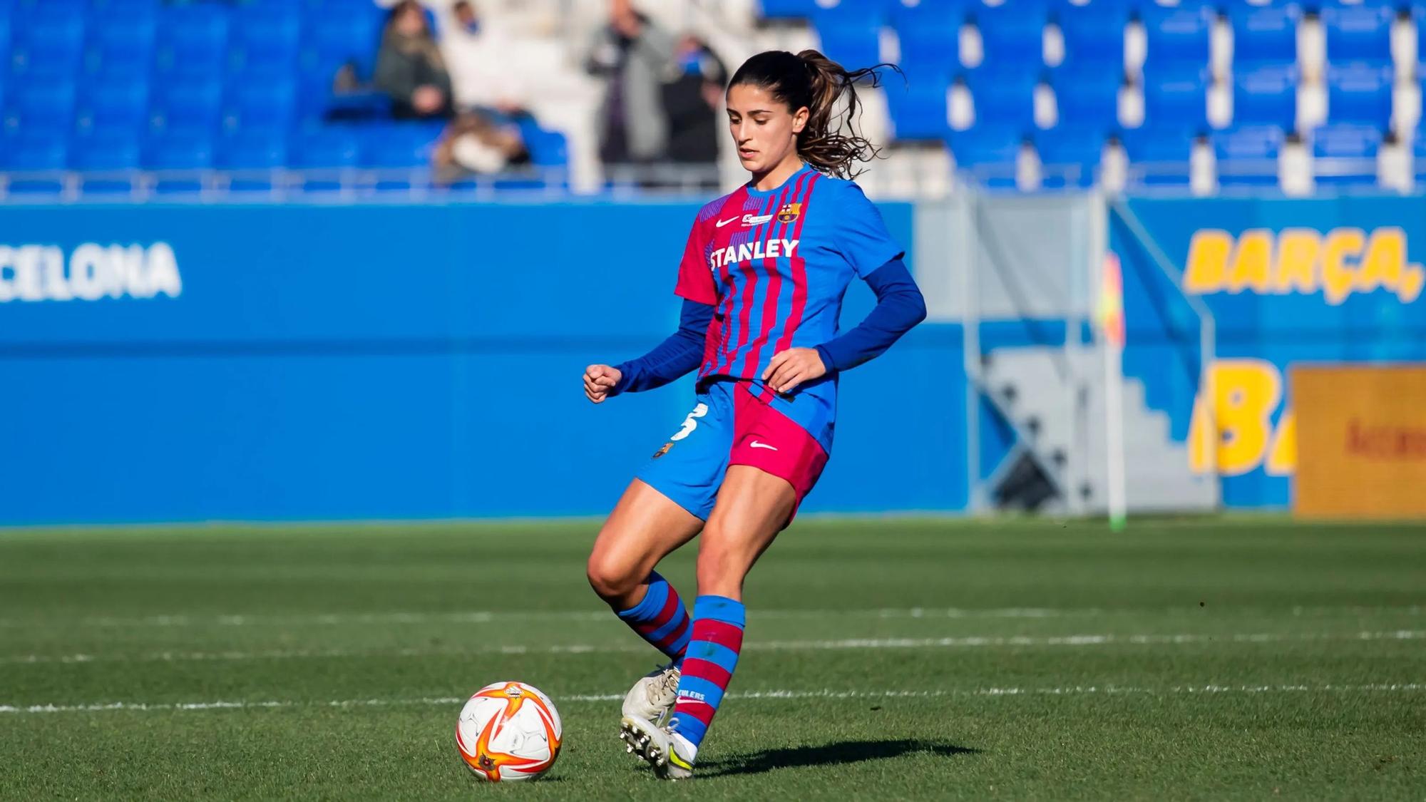 Jana Fernàndez, en un partido con el Barça