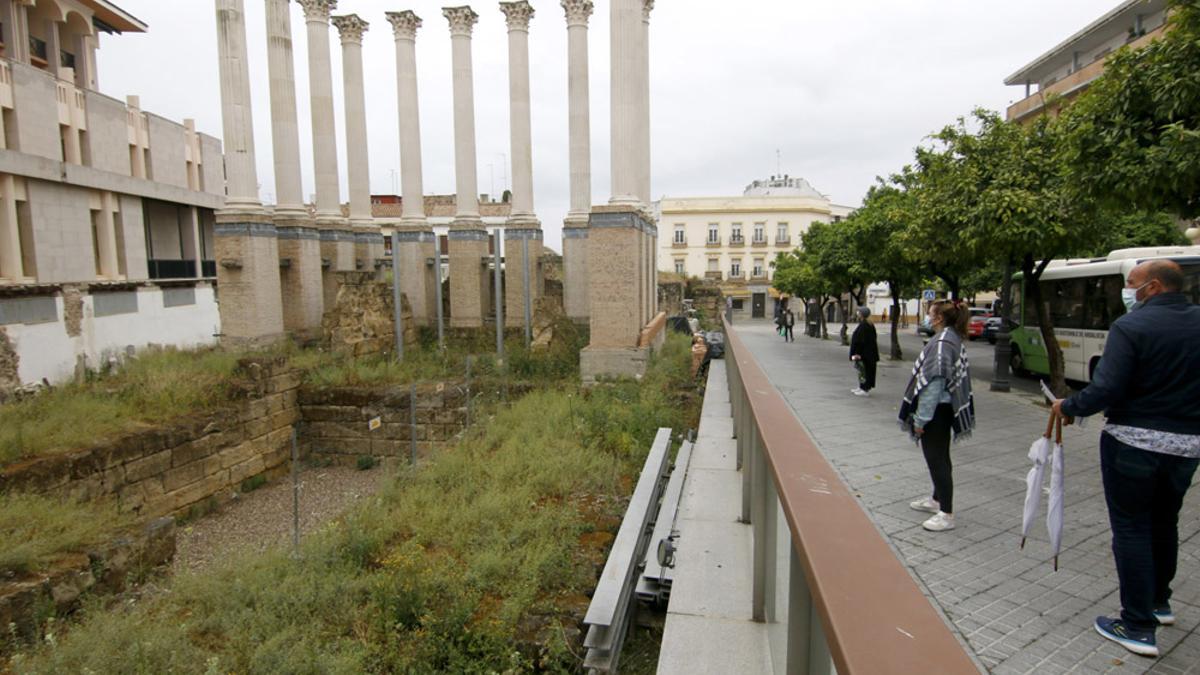 Estado actual del Templo Romano, pendiente de la segunda fase de remodelación.