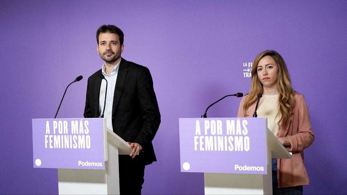 Los coportavoces de Podemos Javier Sánchez Serna y María Teresa Pérez.