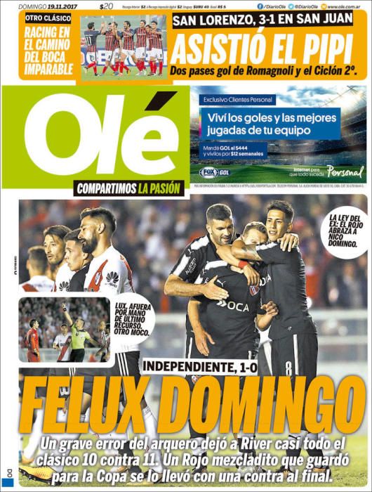 Portadas del domingo 19 de noviembre