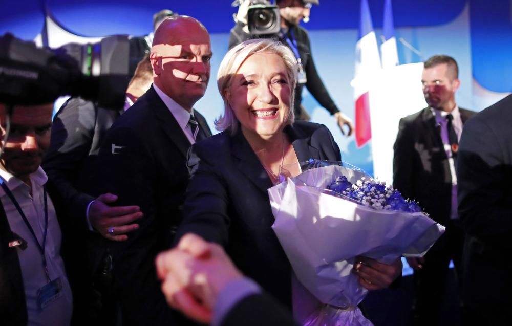 Marine Le Pen celebra el resultado electoral