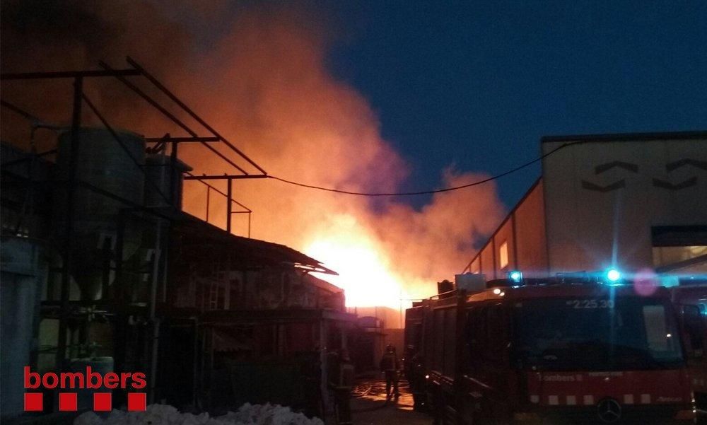 Incendi en una empresa de reciclatge a Sant Feliu de Buixalleu