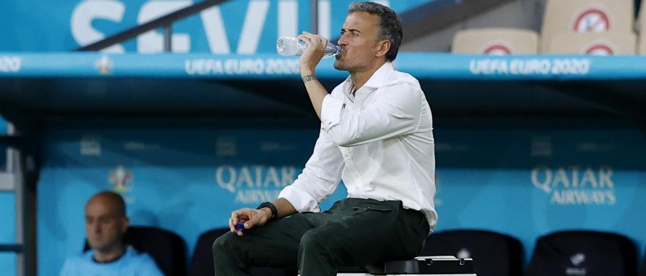 Luis Enrique, en el partido ante Suecia